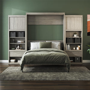 Signature Sleep Paramount Murphy Bed with Nightstand Cabinets - Gray Oak - Queen