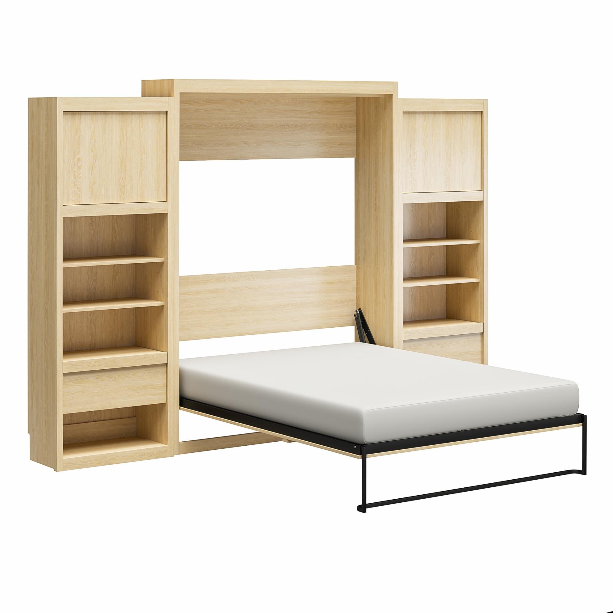 Signature Sleep Paramount Murphy Bed with Nightstand Cabinets - Monterey Oak - Queen