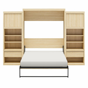 Signature Sleep Paramount Murphy Bed with Nightstand Cabinets - Monterey Oak - Queen
