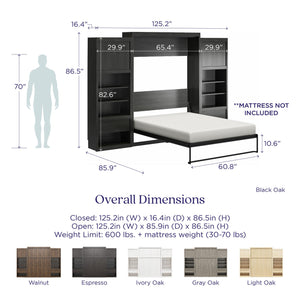 Signature Sleep Paramount Murphy Bed with Nightstand Cabinets - Monterey Oak - Queen