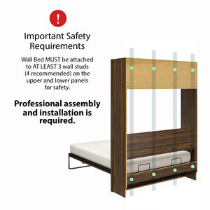 Signature Sleep Paramount Murphy Bed with Nightstand Cabinets - Monterey Oak - Queen