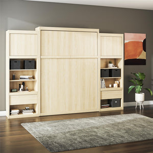 Signature Sleep Paramount Murphy Bed with Nightstand Cabinets - Monterey Oak - Queen