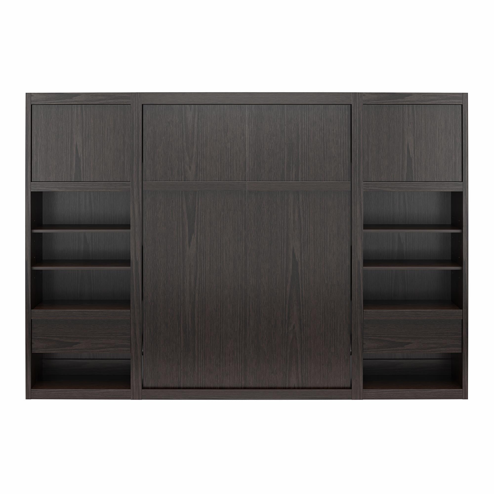 Signature Sleep Paramount Murphy Bed with Nightstand Cabinets - Espresso - Queen