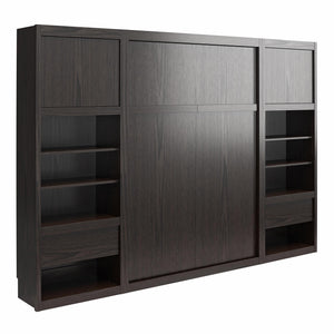 Signature Sleep Paramount Murphy Bed with Nightstand Cabinets - Espresso - Queen
