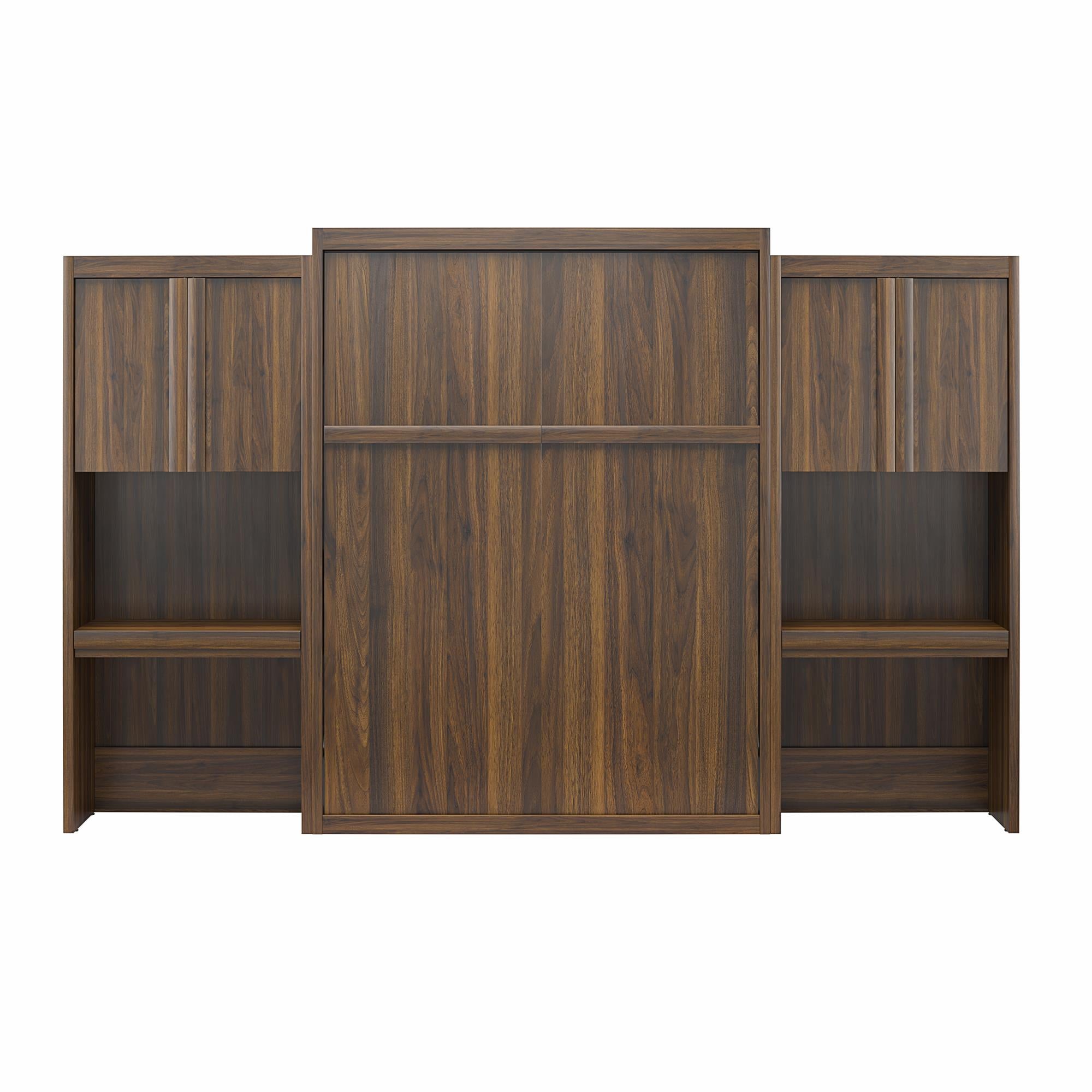 Signature Sleep Paramount Murphy Bed with Desk Cabinets - Columbia Walnut - Queen