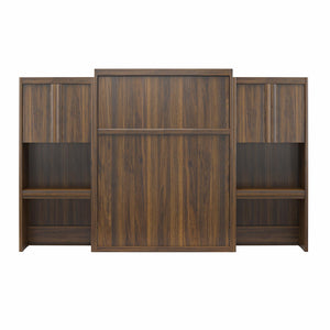 Signature Sleep Paramount Murphy Bed with Desk Cabinets - Columbia Walnut - Queen