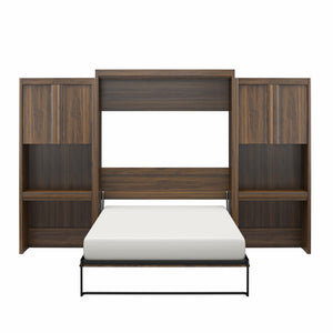 Signature Sleep Paramount Murphy Bed with Desk Cabinets - Columbia Walnut - Queen