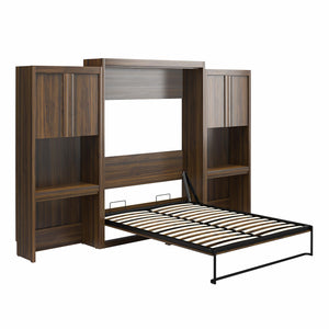 Signature Sleep Paramount Murphy Bed with Desk Cabinets - Columbia Walnut - Queen