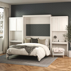 Signature Sleep Paramount Murphy Bed with Desk Cabinets - Ivory Oak - Queen