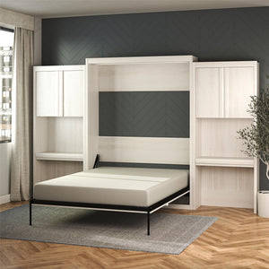 Signature Sleep Paramount Murphy Bed with Desk Cabinets - Ivory Oak - Queen