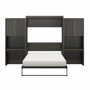 Signature Sleep Paramount Murphy Bed with Desk Cabinets - Espresso - Queen