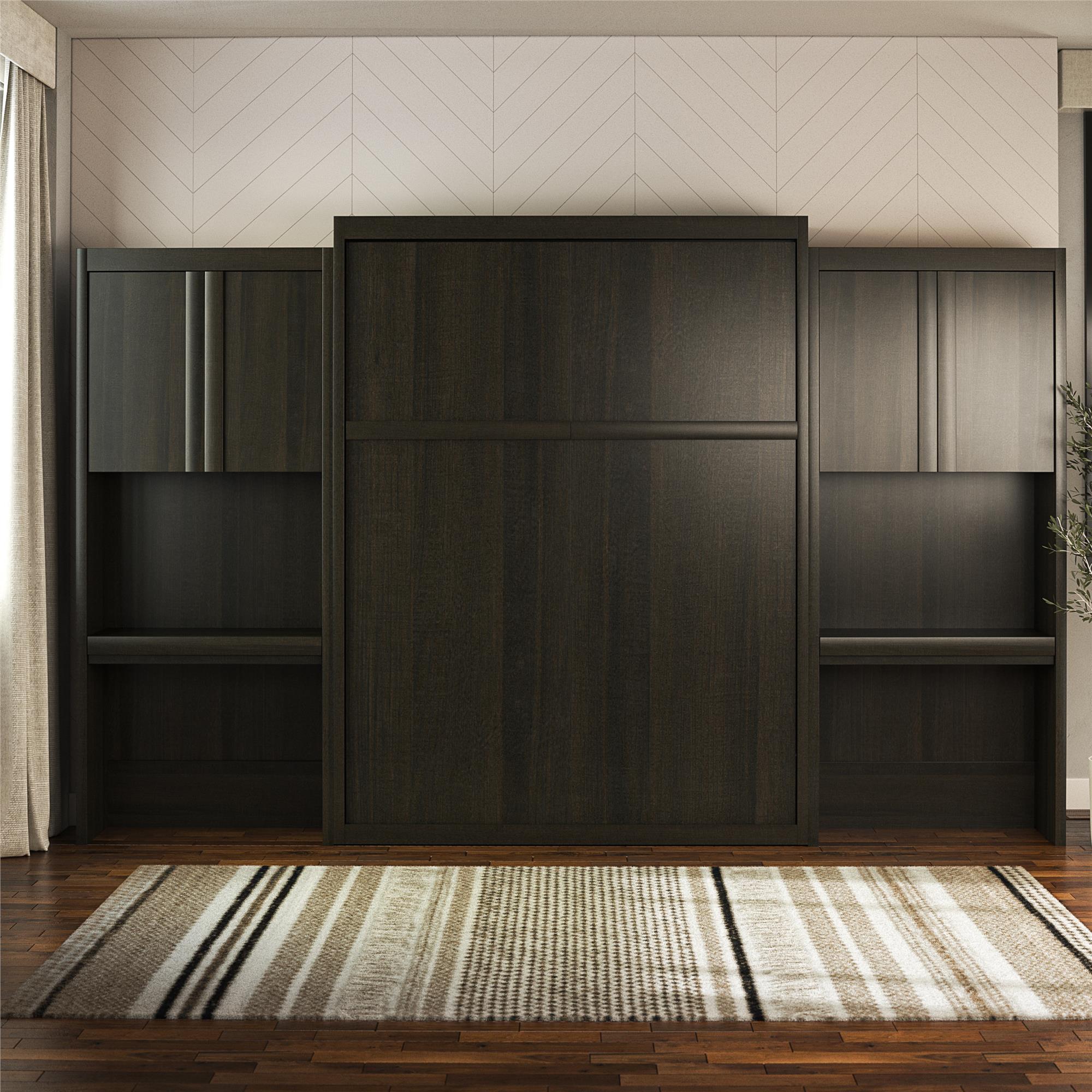 Signature Sleep Paramount Murphy Bed with Desk Cabinets - Espresso - Queen