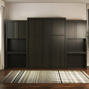 Signature Sleep Paramount Murphy Bed with Desk Cabinets - Espresso - Queen