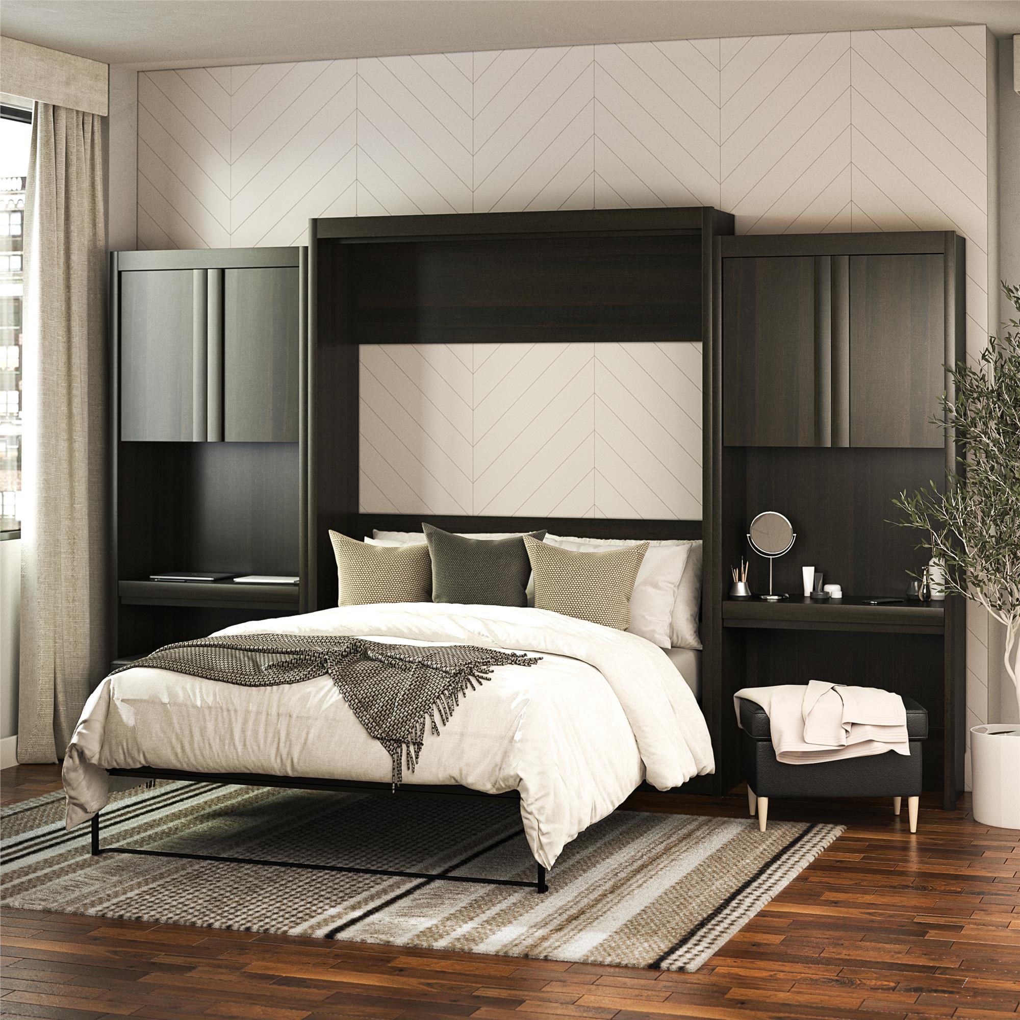 Signature Sleep Paramount Murphy Bed with Desk Cabinets - Espresso - Queen