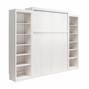 Signature Sleep Paramount Murphy Bed with Bookcase Cabinets - Ivory Oak - Queen