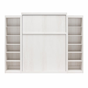 Signature Sleep Paramount Murphy Bed with Bookcase Cabinets - Ivory Oak - Queen