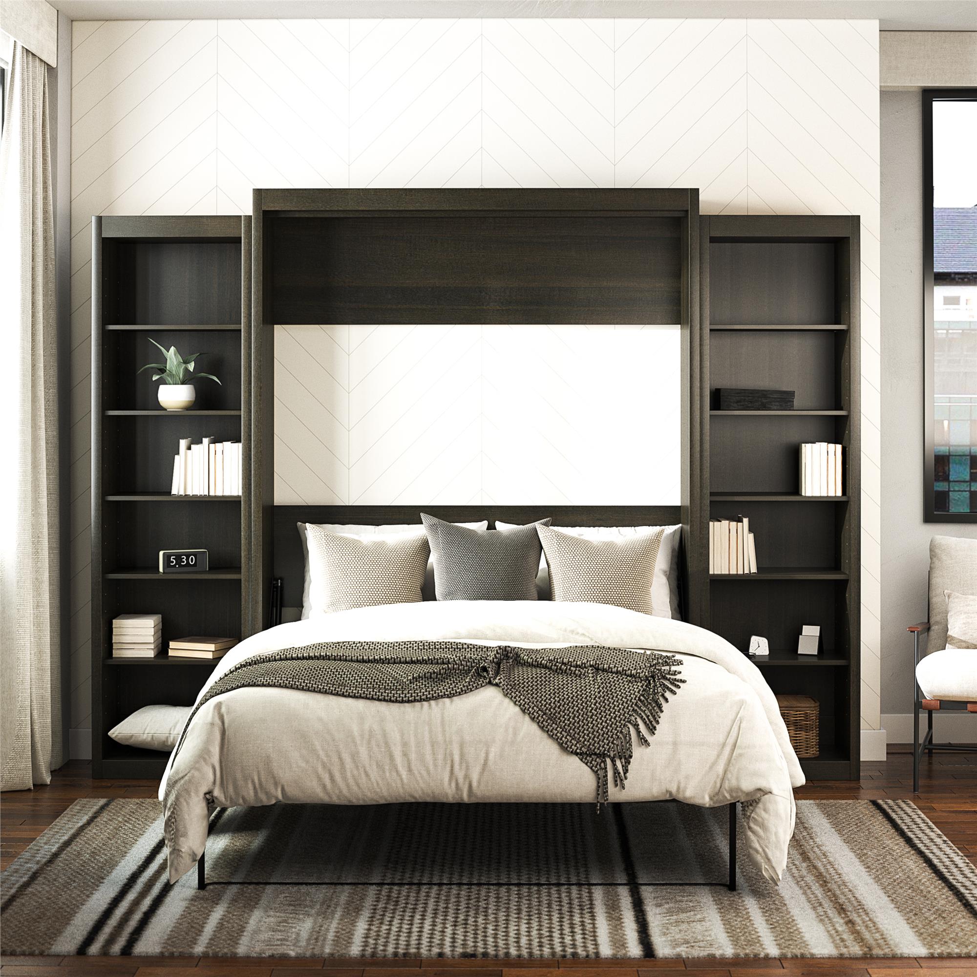 Signature Sleep Paramount Murphy Bed with Bookcase Cabinets - Espresso - Queen