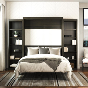 Signature Sleep Paramount Murphy Bed with Bookcase Cabinets - Espresso - Queen