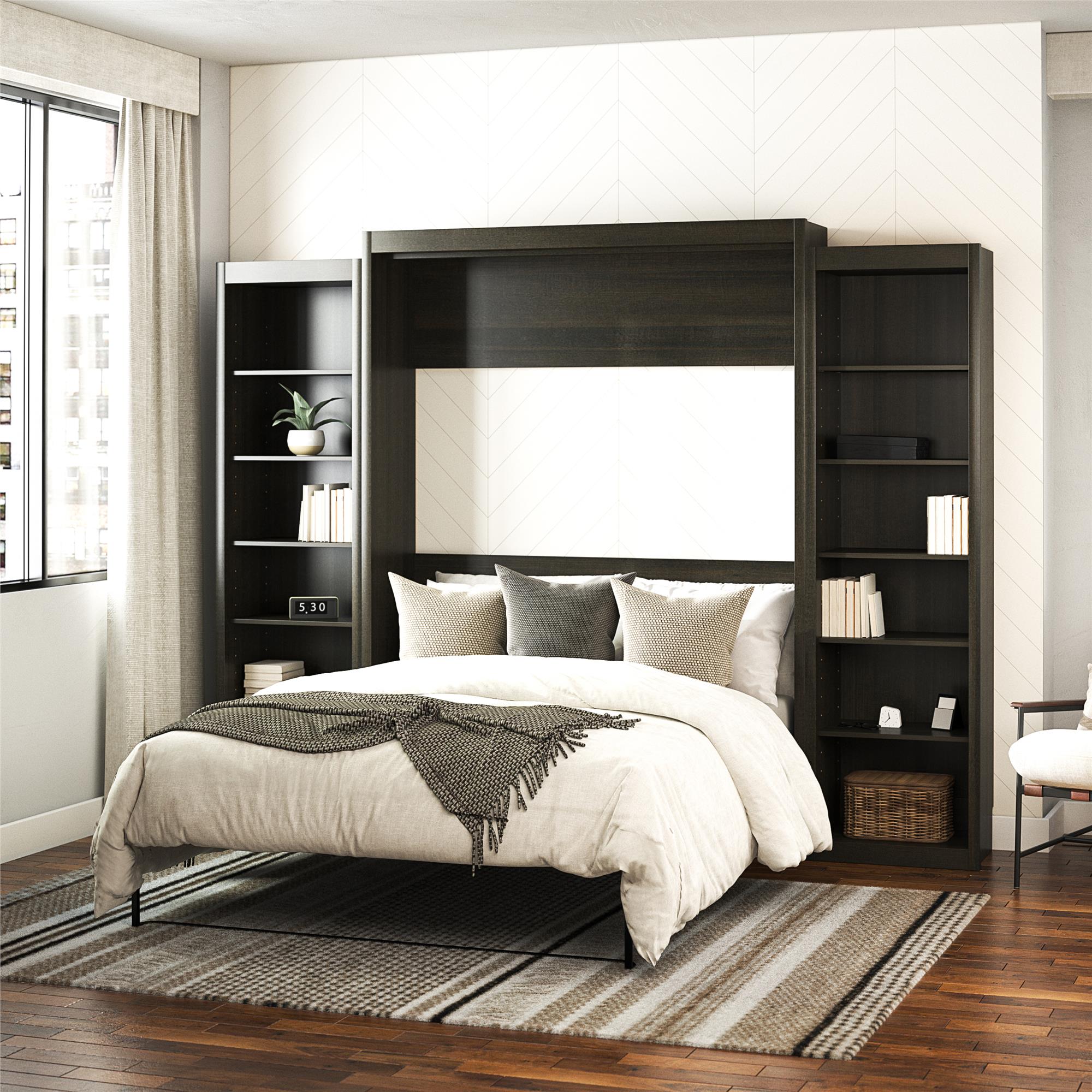 Signature Sleep Paramount Murphy Bed with Bookcase Cabinets - Espresso - Queen