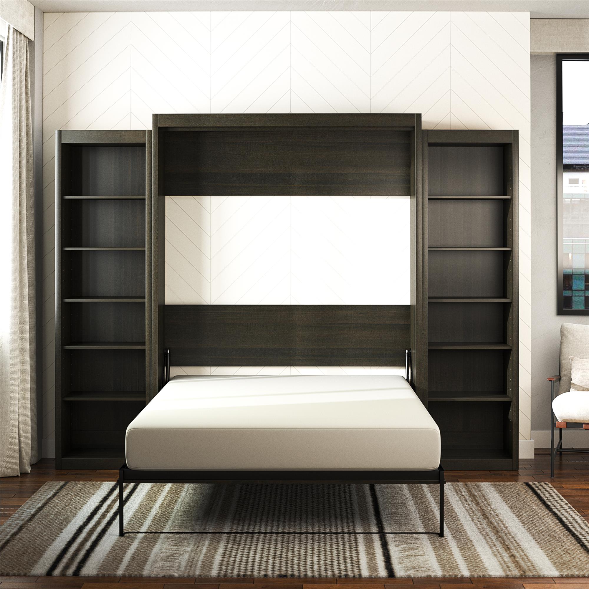 Signature Sleep Paramount Murphy Bed with Bookcase Cabinets - Espresso - Queen