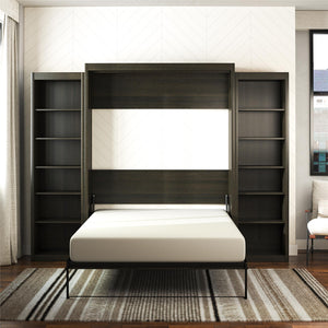 Signature Sleep Paramount Murphy Bed with Bookcase Cabinets - Espresso - Queen