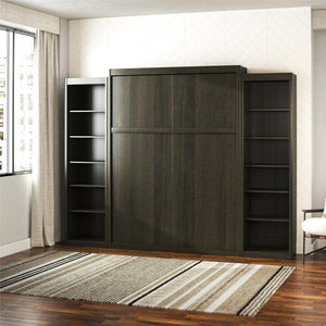 Signature Sleep Paramount Murphy Bed with Bookcase Cabinets - Espresso - Queen