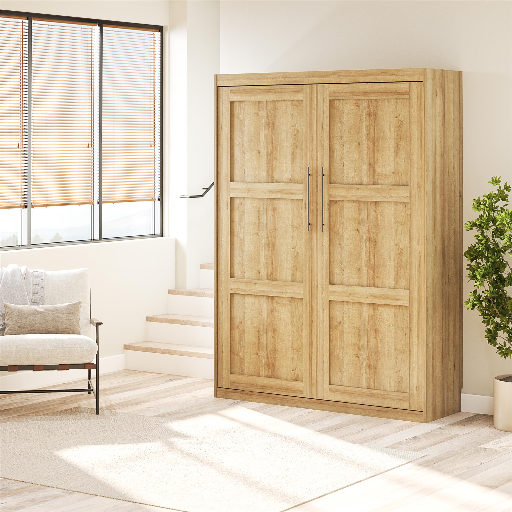 Signature Sleep Impressions Murphy Bed with Cabinets - Natural - Queen