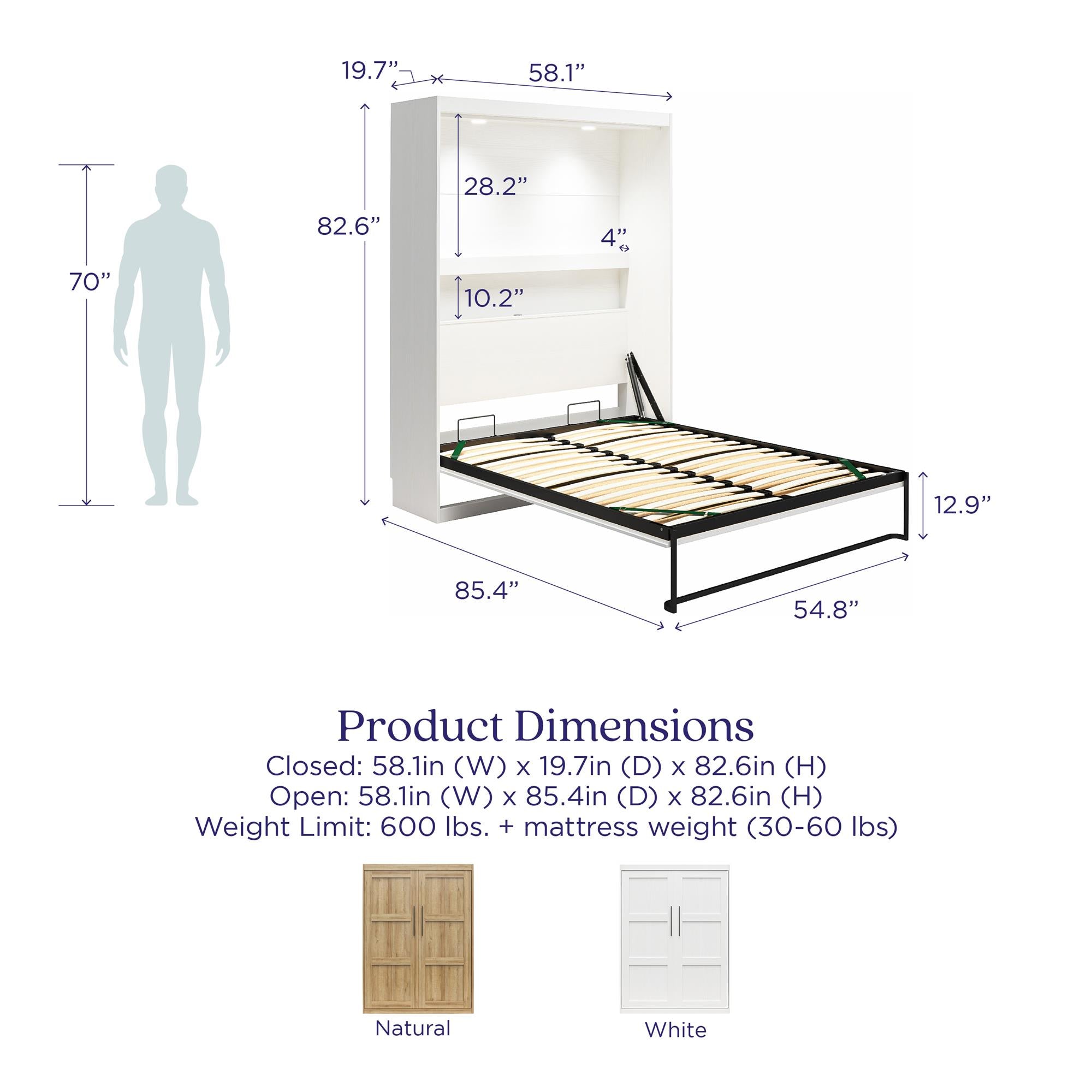 Signature Sleep Impressions Murphy Bed with Cabinets - Natural - Full
