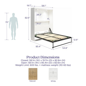 Signature Sleep Impressions Murphy Bed with Cabinets - Natural - Full
