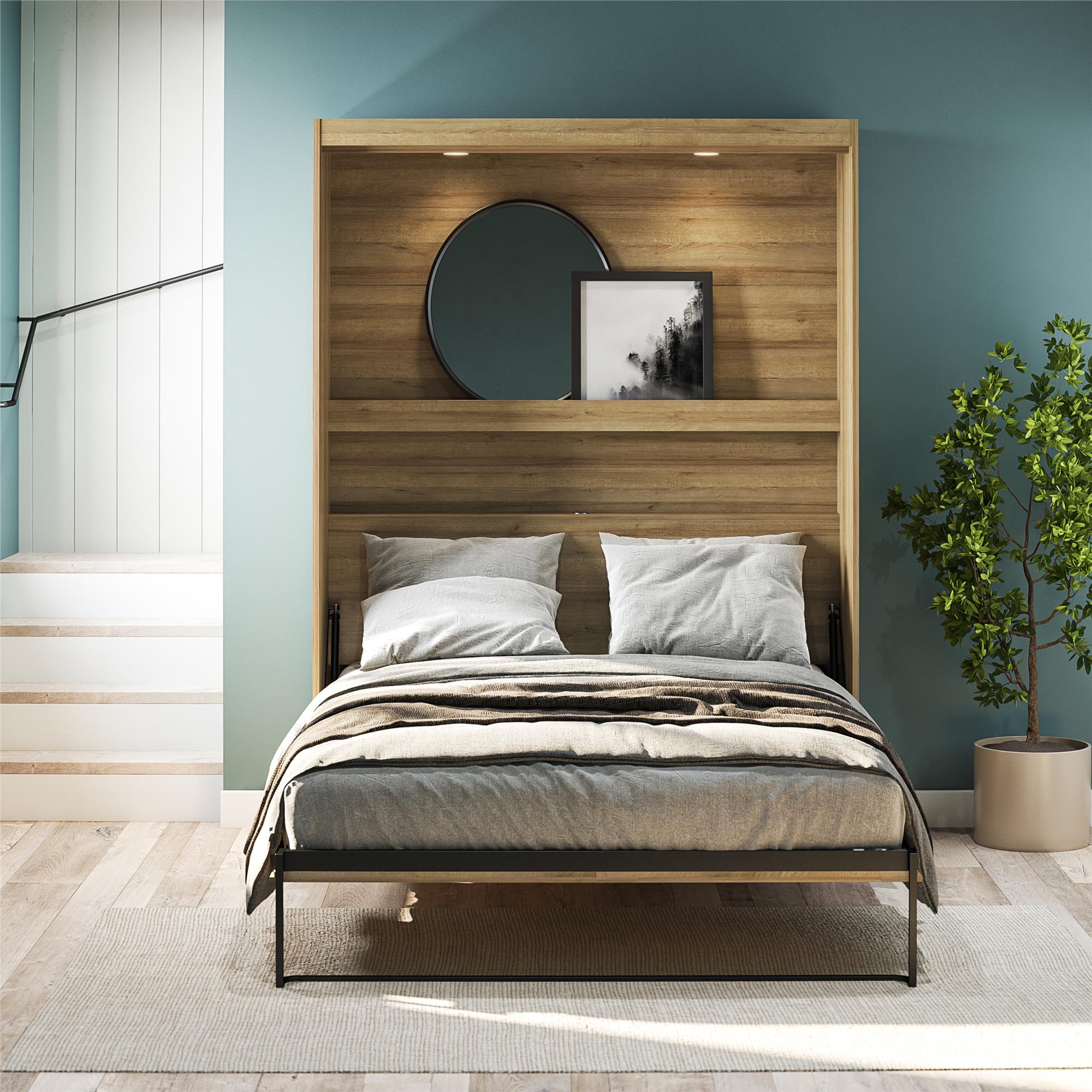 Signature Sleep Impressions Murphy Bed with Cabinets - Natural - Full
