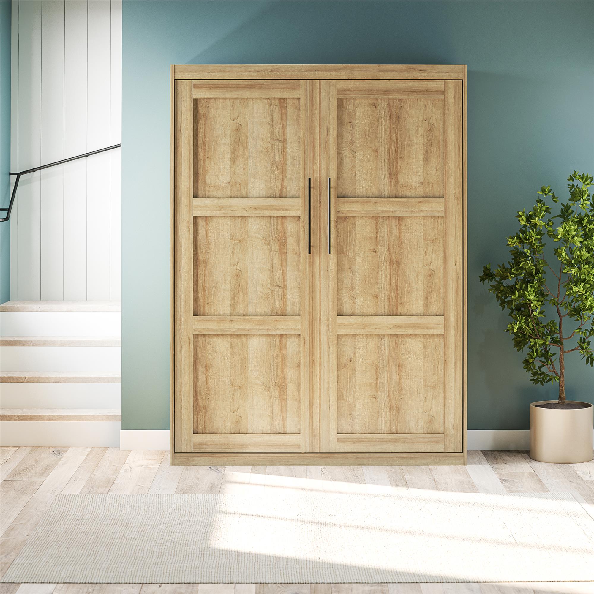 Signature Sleep Impressions Murphy Bed with Cabinets - Natural - Full