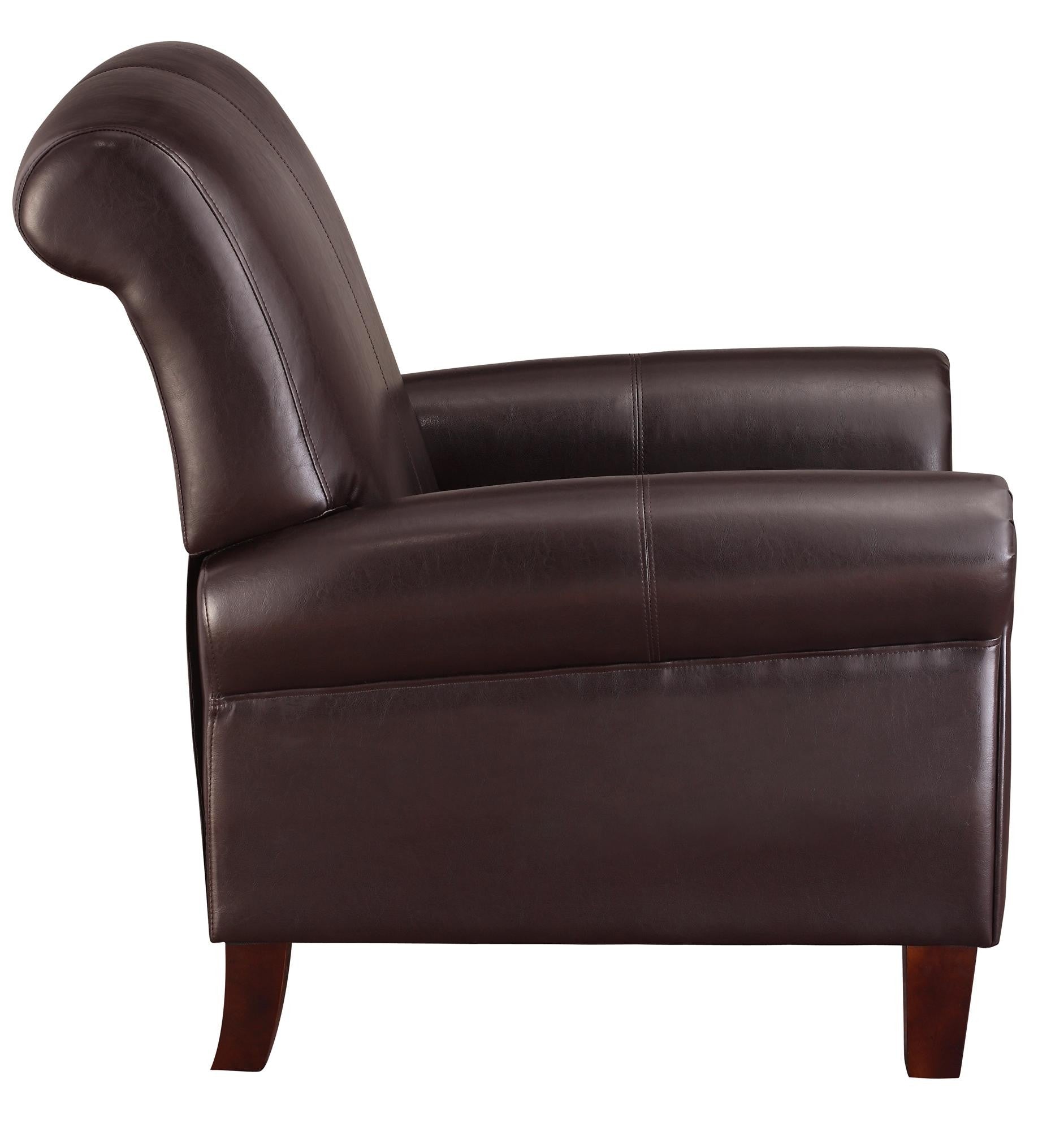 DHP Faux Leather Club Chair - Brown