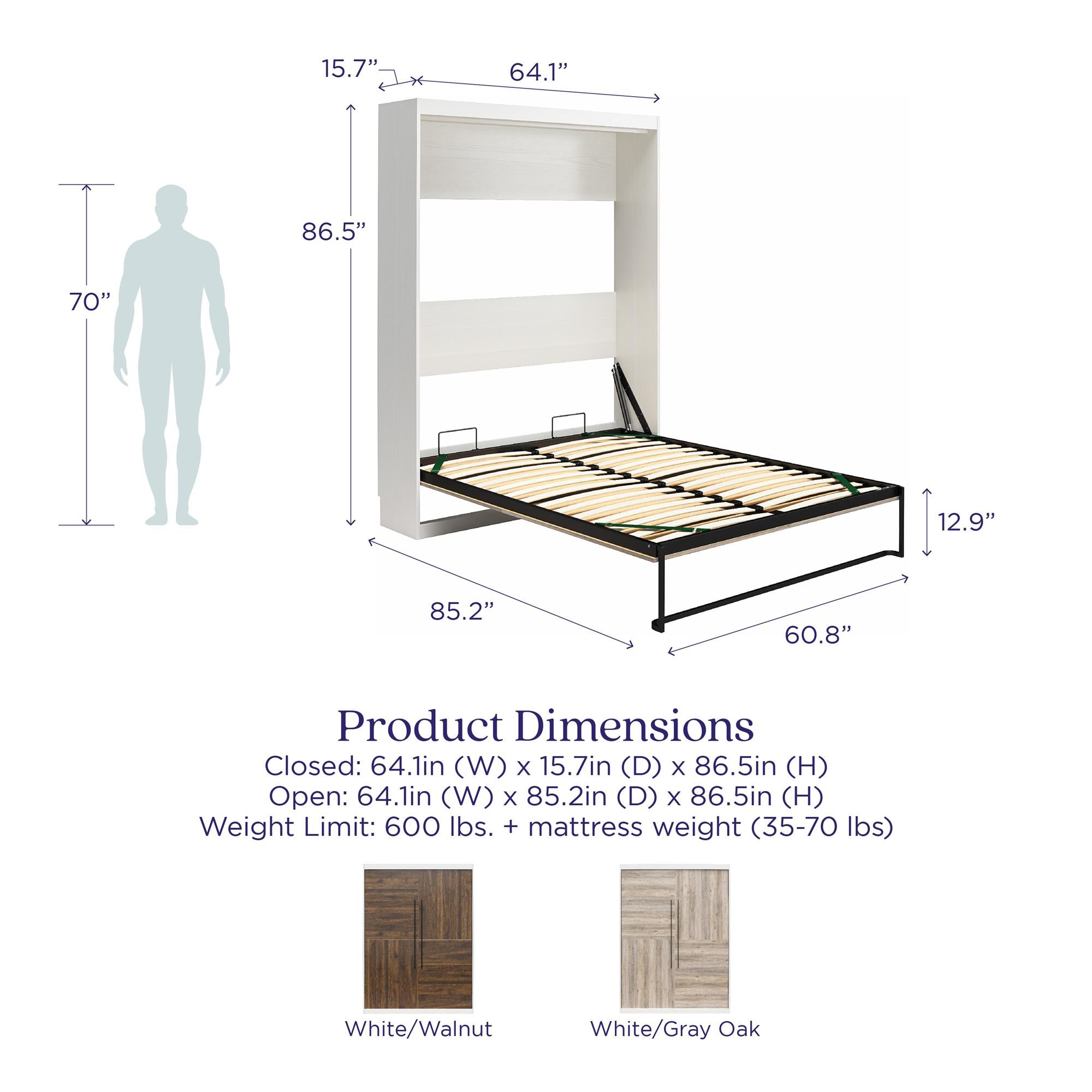 Signature Sleep Pinnacle Murphy Bed - Ironwood - Queen