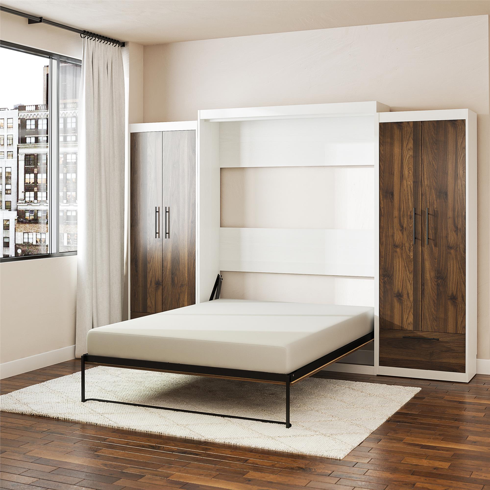 Signature Sleep Pinnacle Murphy Bed with Cabinets - Columbia Walnut - Queen
