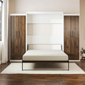 Signature Sleep Pinnacle Murphy Bed with Cabinets - Columbia Walnut - Queen