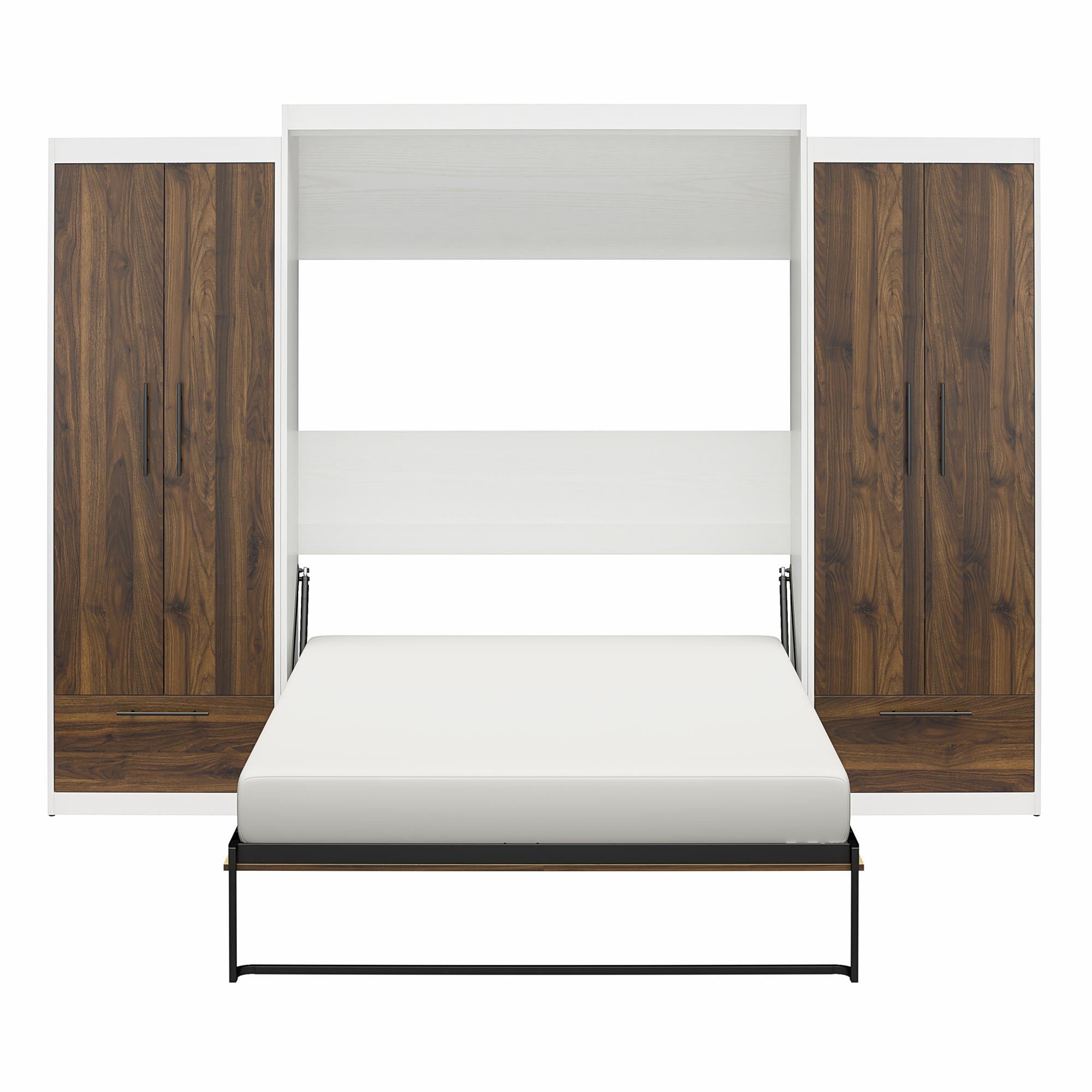 Signature Sleep Pinnacle Murphy Bed with Cabinets - Columbia Walnut - Queen