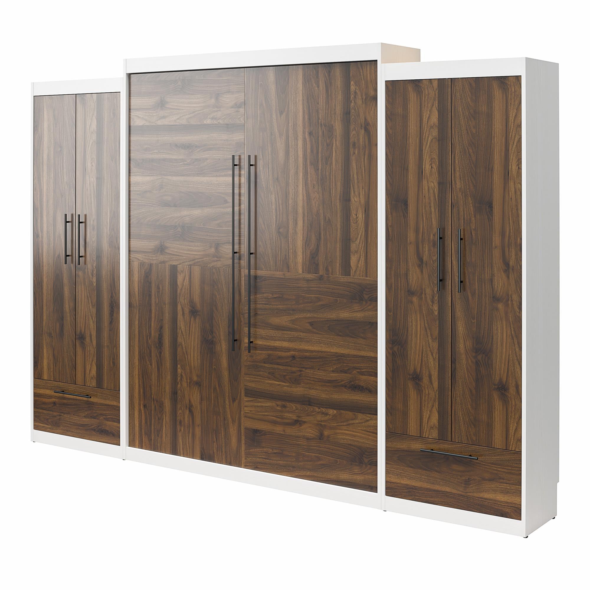 Signature Sleep Pinnacle Murphy Bed with Cabinets - Columbia Walnut - Queen