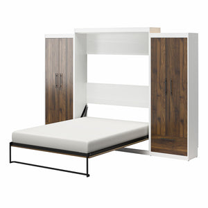 Signature Sleep Pinnacle Murphy Bed with Cabinets - Columbia Walnut - Queen