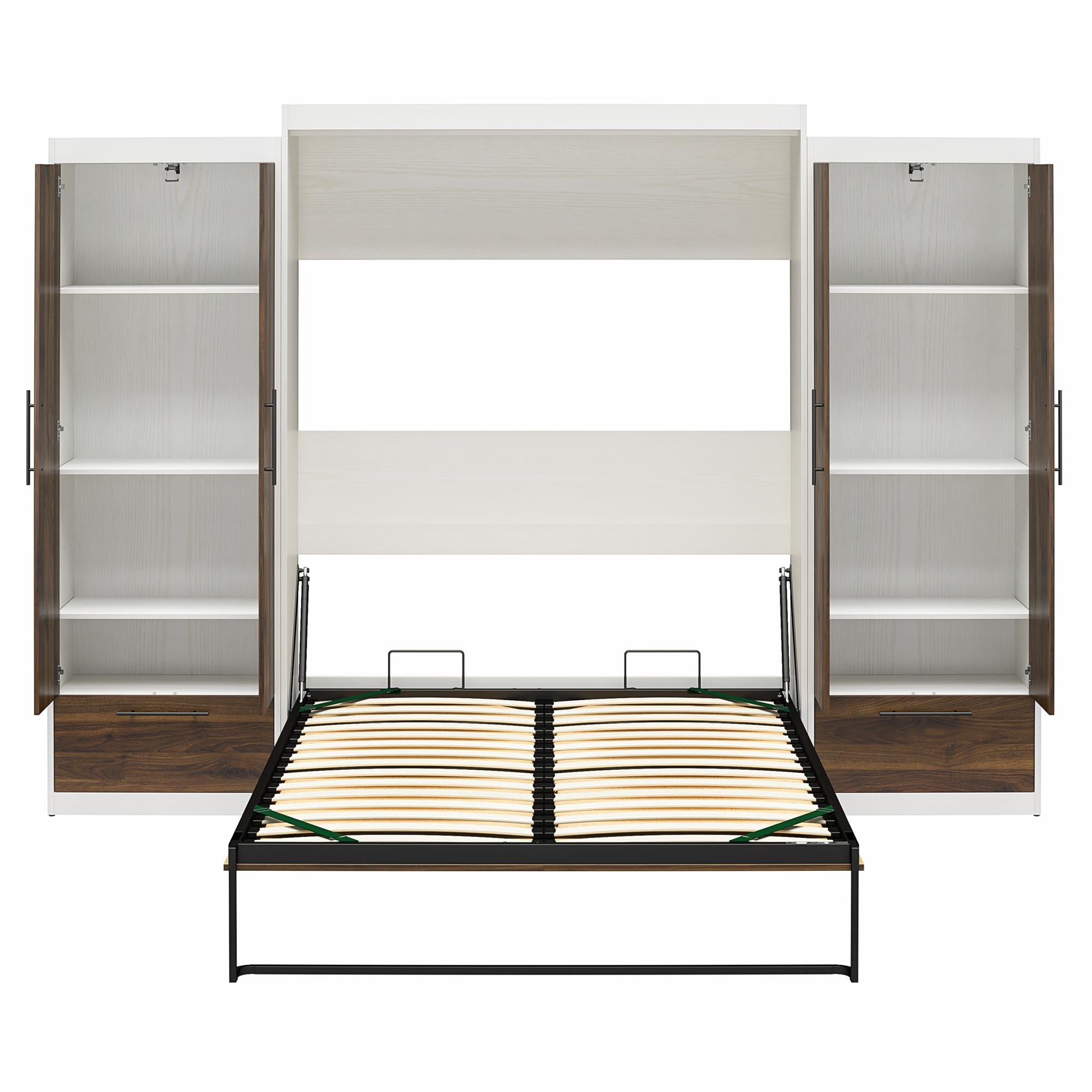 Signature Sleep Pinnacle Murphy Bed with Cabinets - Columbia Walnut - Queen