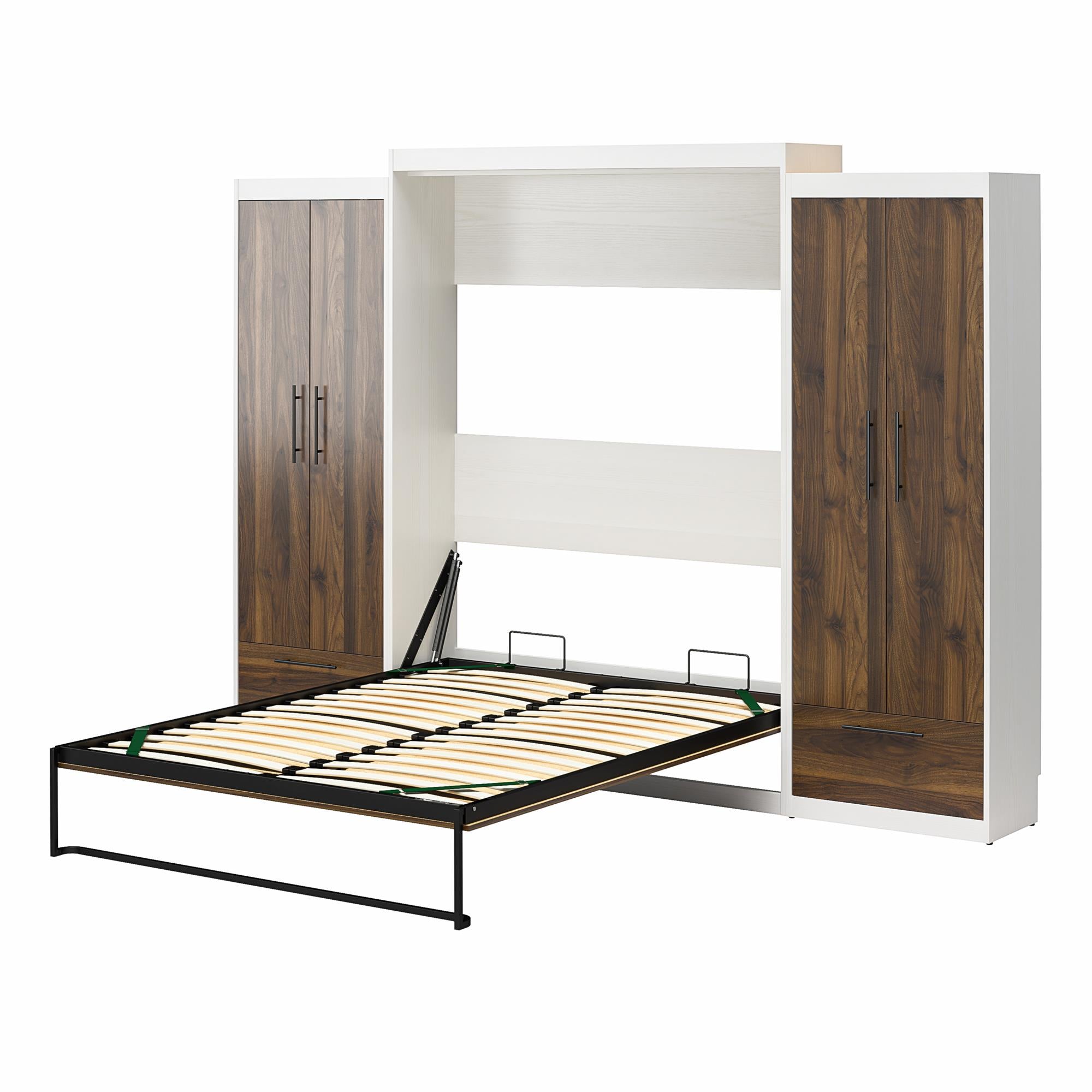 Signature Sleep Pinnacle Murphy Bed with Cabinets - Columbia Walnut - Queen