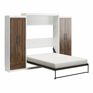 Signature Sleep Pinnacle Murphy Bed with Cabinets - Columbia Walnut - Queen