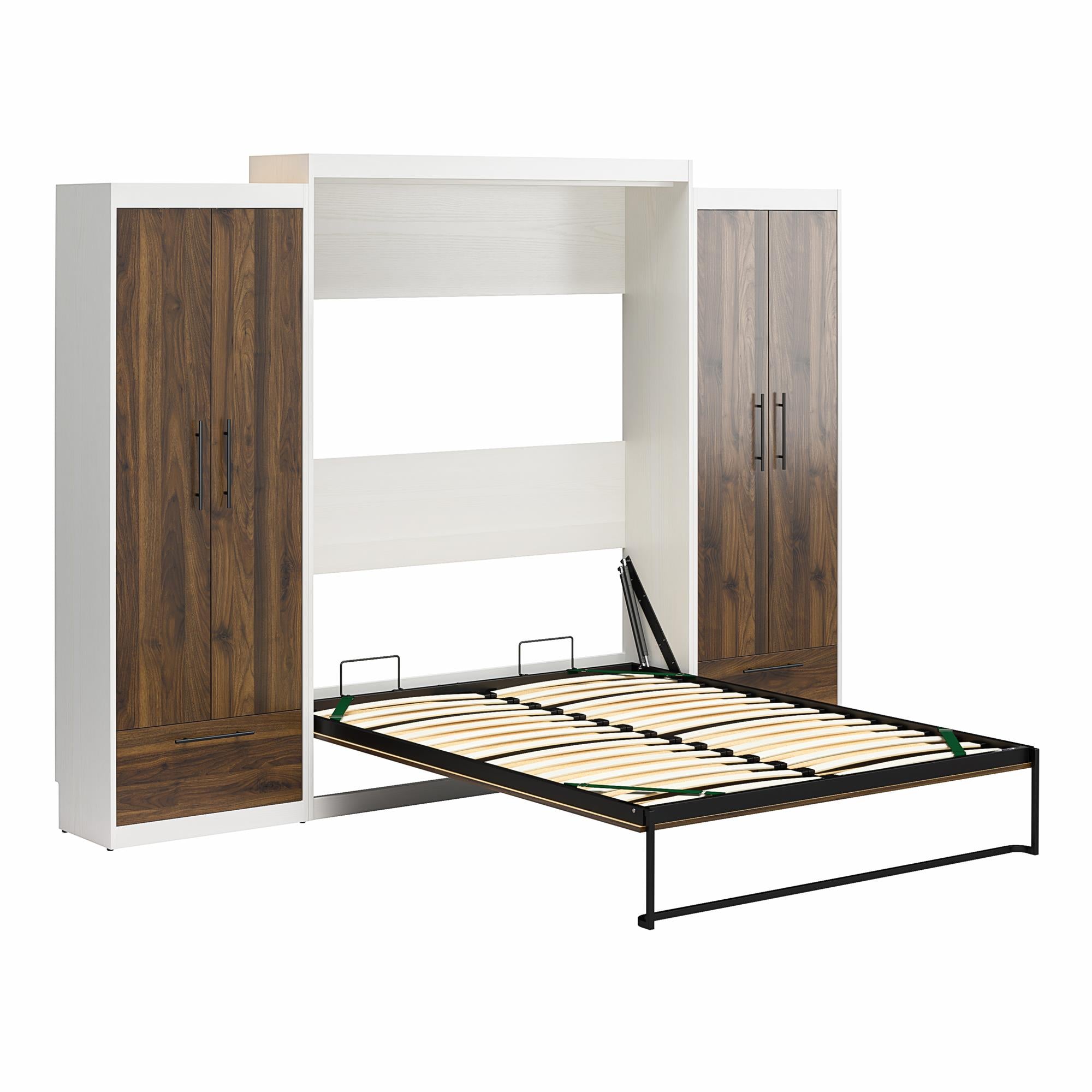 Signature Sleep Pinnacle Murphy Bed with Cabinets - Columbia Walnut - Queen