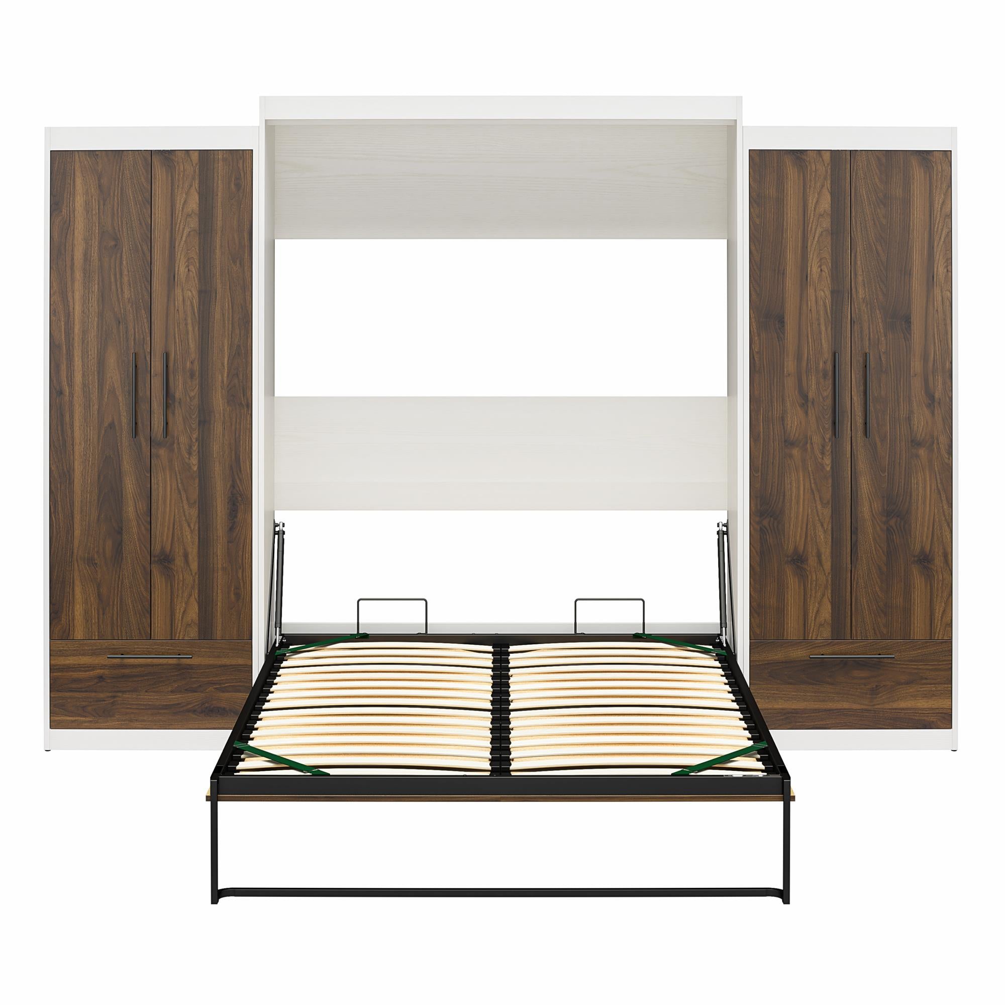 Signature Sleep Pinnacle Murphy Bed with Cabinets - Columbia Walnut - Queen