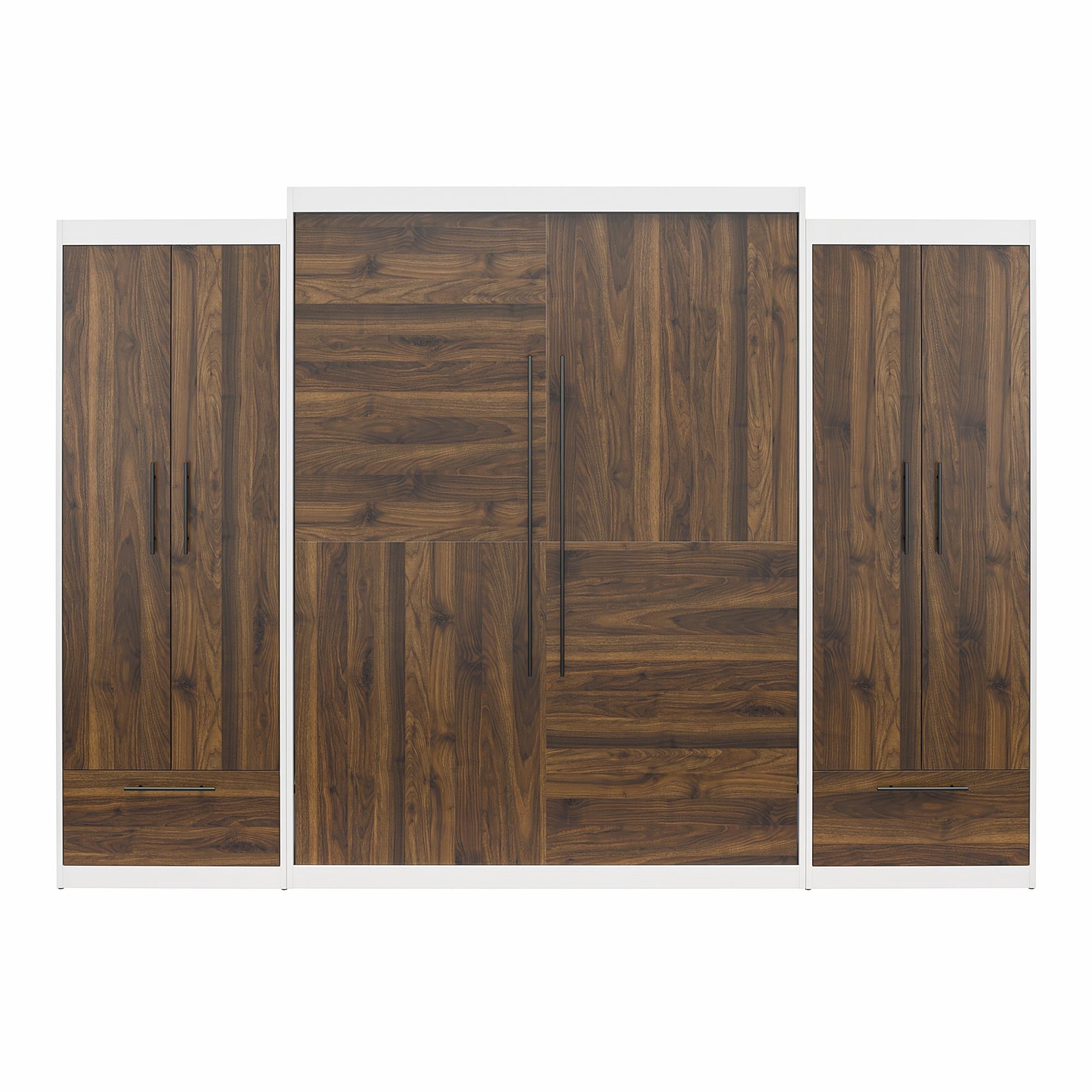 Signature Sleep Pinnacle Murphy Bed with Cabinets - Columbia Walnut - Queen