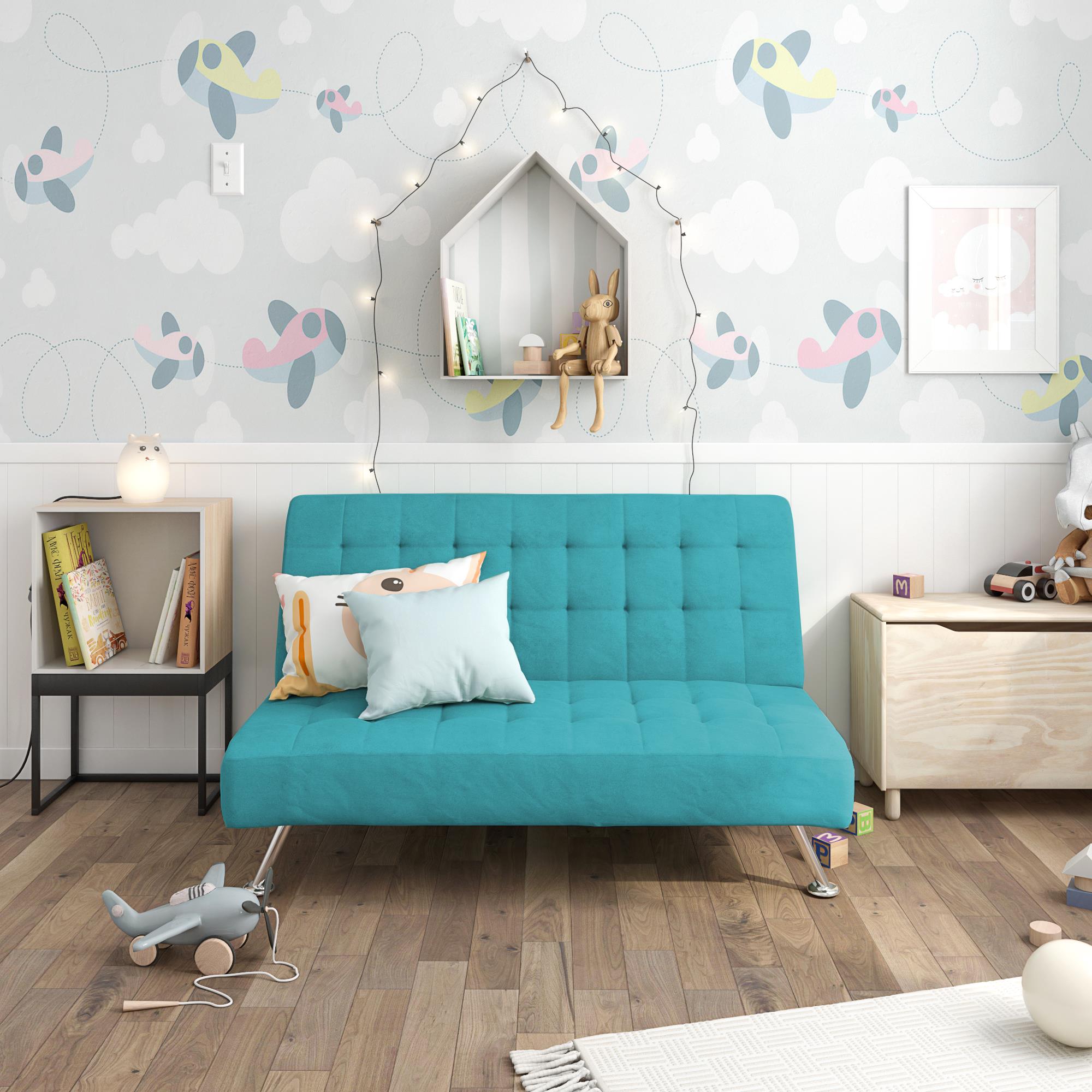 DHP Milo Kids' Futon Sofa - Teal