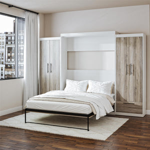 Signature Sleep Pinnacle Murphy Bed with Cabinets - Gray Oak - Queen