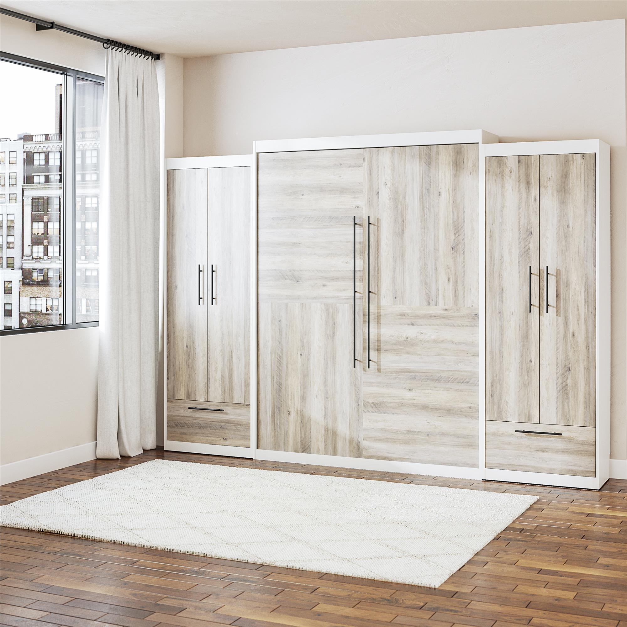 Signature Sleep Pinnacle Murphy Bed with Cabinets - Gray Oak - Queen