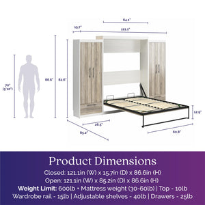 Signature Sleep Pinnacle Murphy Bed with Cabinets - Gray Oak - Queen