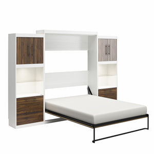 Signature Sleep Pinnacle Murphy Bed with Cabinets - Columbia Walnut - Queen
