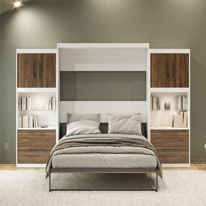 Signature Sleep Pinnacle Murphy Bed with Cabinets - Columbia Walnut - Queen